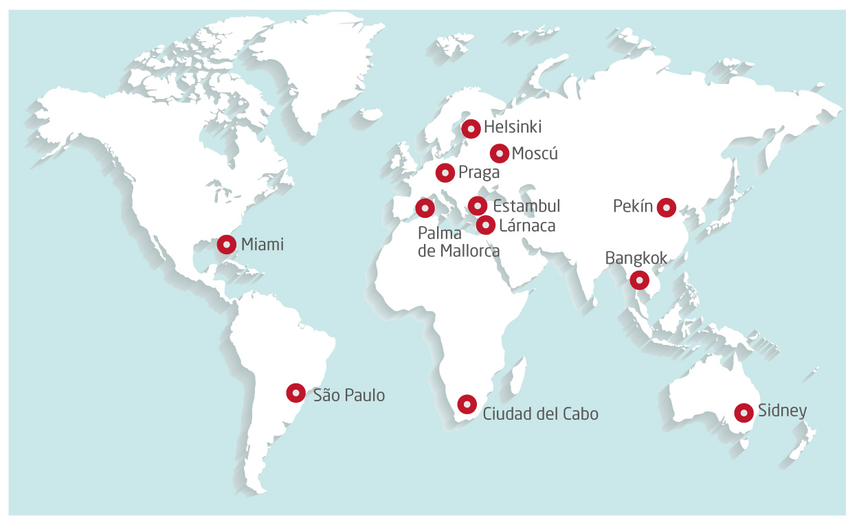 Ubicaciones de EURO-CENTER en el mundo Ubicaciones de EURO-CENTER en el mundo