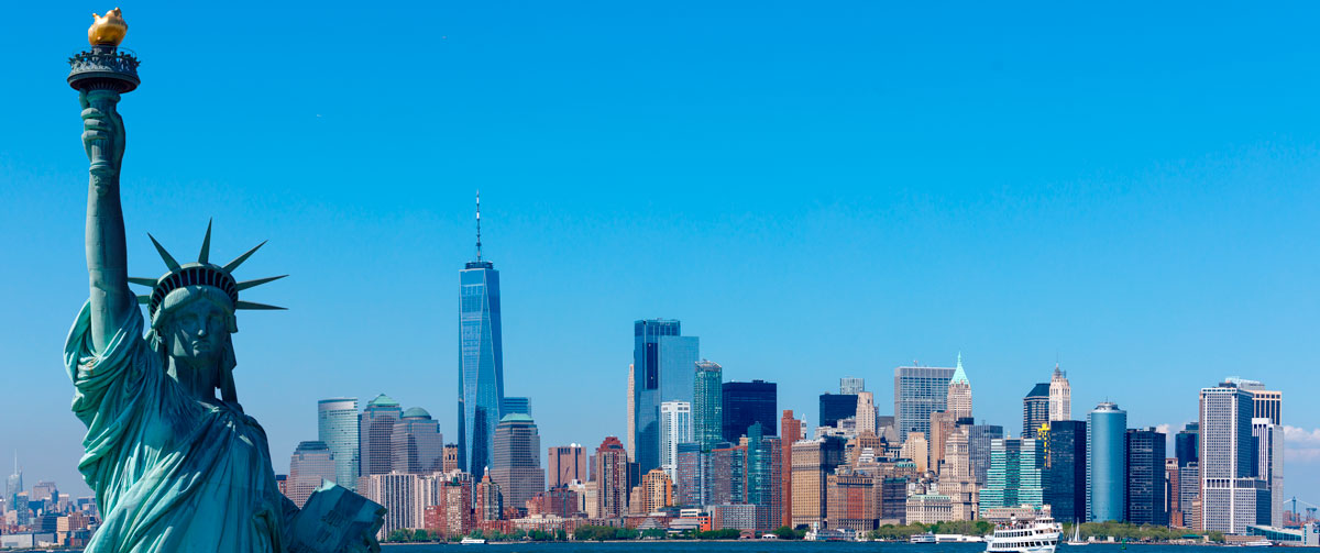 Estatua de la Libertad y Sky line de Nueva York Estatua de la Libertad y Sky line de Nueva York